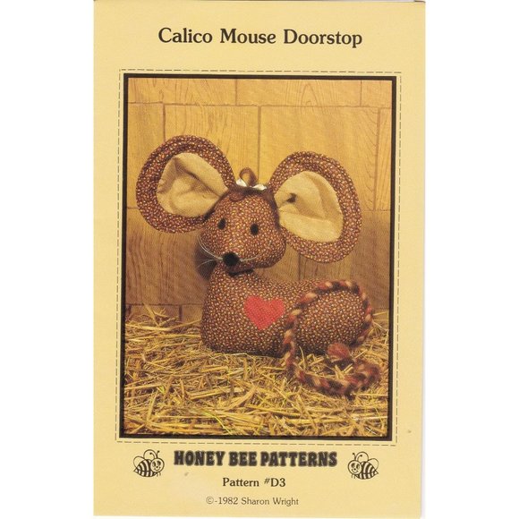 UNCUT Craft Sewing Patterns Kit, Vintage Calico Mouse Doorstop D3 by Sharon Wrig - Picture 1 of 2